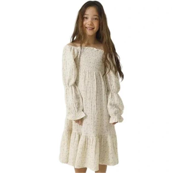 GIRLS CLASSIC COTTON FLORAL DRESS SIZE 3-4Y - Picture 1 of 10